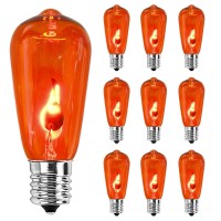 Flicker Flame Light Bulbs Halloween St40 Orange Flickering Replacement Bulbs With A Flickering Orange Glow For Halloween Outdoo