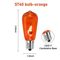 Flicker Flame Light Bulbs Halloween St40 Orange Flickering Replacement Bulbs With A Flickering Orange Glow For Halloween Outdoo