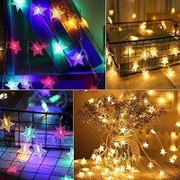 Minetom Star String Lights Plug In 33 Ft 100 Led Star Fairy String Lights With Remote And Timer Waterproof For Bedroom Tent L