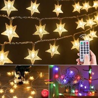 Minetom Star String Lights Plug In 33 Ft 100 Led Star Fairy String Lights With Remote And Timer Waterproof For Bedroom Tent L