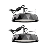 Aikvsxer Ufo Led High Bay Light 150W 2 Pack 24000Lm High Bay Led Shop Lights 5Ft Cable With Plug 5000K 010V Dimmable Ac1202