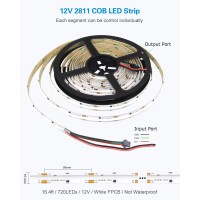 Alitove Cob Led Strip Lights Addressable Rgb Ic Ws2811 12V Led Lights Strip 164Ft 3600Leds Programmable Digital Flexible Led Pi