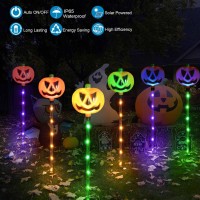 Upgraded 6Pack Solar Halloween Pumpkin Garden Stake Lights For Halloween Decorationssolar Halloween Yard Stake Outdoor Waterpr