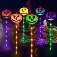 Upgraded 6Pack Solar Halloween Pumpkin Garden Stake Lights For Halloween Decorationssolar Halloween Yard Stake Outdoor Waterpr