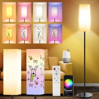 Smart Rgb Floor Lamp For Living Room Bedroom Modern Led Standing Tall Lamp Wifi Music Smart Corner Lamp With Remote Control