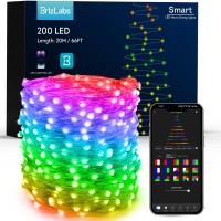 Brizlabs Smart Fairy String Lights, 66Ft 200 Led Wifi Christmas Color Changing Fairy Lights App Control, Dimmable Christmas Lights, Christmas Multicolor Tree Party Lights Work With Alexa & Google