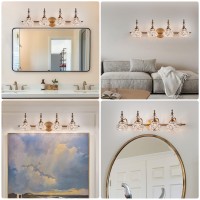 Djfhko Vintage Bathroom Light Fixtures 4 Light Vanity Lighting Fixtures Brass Bathroom Vanity Light