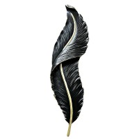 Qufute Led Sconces Wall Lighting Black Feather Wall Light Modern Dimmable Wall Sconce Lights Mid Century Elegant Wall Lamp Creative Unique Resin Design For Bedroom Living Room Hallway