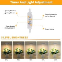 Gooingtop Led Grow Light Halo Plant Growing Lamp For Indoor Plants Growth White Full Spectrum Low Light For Small Plants Upgra