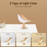 Lingsfire Small Night Light, Cute Bird Led Table Lamp With Touch Dimmer Creative Bedside Lamp 3 Level Brightness Desk Lamp With Usb Charging Port Cordless Nightstand Lamp For Bedroom Home Decor