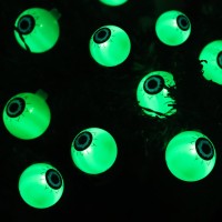 Hugsvik 40 Led Big Eyeball Solar Halloween Lights Outdoor 8 Modes Solar Halloween Eyeball Lights For Halloween Decor Waterproo