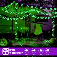 Hugsvik 40 Led Big Eyeball Solar Halloween Lights Outdoor 8 Modes Solar Halloween Eyeball Lights For Halloween Decor Waterproo