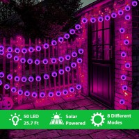 Hugsvik 40 Led Big Eyeball Solar Purple Halloween Lights 8 Modes Solar Halloween String Lights For Halloween Decorations Water