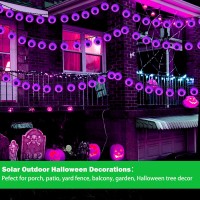 Hugsvik 40 Led Big Eyeball Solar Purple Halloween Lights 8 Modes Solar Halloween String Lights For Halloween Decorations Water