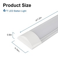 Colmeguna 2 Packs 4Ft Led Batten Light Ultrathin Ceiling Surface Mounted Light 40W Day Light 4000K Ip20 Led Ceiling Light