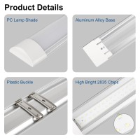 Colmeguna 2 Packs 4Ft Led Batten Light Ultrathin Ceiling Surface Mounted Light 40W Day Light 4000K Ip20 Led Ceiling Light