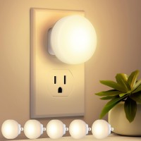 Folksmate Led Night Lights Plug Into Wall 5-Pack, Plug In Nightlight Soft White With Light Sensors For Adults, Kids Room, Bedroom, Bathroom, Hallway