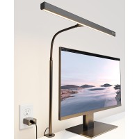 Superdanny Led Desk Lamp For Office Home, Eye-Caring Desk Light With Adjustable Gooseneck, 12W Touch Control Dimmable Brightness, Architect Clamp Lamp With Usb Adapter For Reading Study Workbench