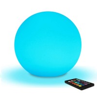 14-Inch Globe Floor Lamp, Decorative Led Ball Light, Color Changing Orb Light | Rechargeable, Remote Control, Ip65 Waterproof, Outdoor & Indoor