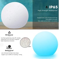 14-Inch Globe Floor Lamp, Decorative Led Ball Light, Color Changing Orb Light | Rechargeable, Remote Control, Ip65 Waterproof, Outdoor & Indoor