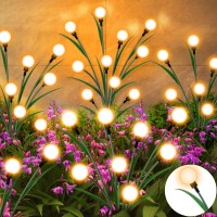 Ontroad Solar Garden Lights New Upgraded Leaf Design 20 Led Solar Firefly Lights Solar Garden Lights Outdoor Waterproof Firef