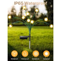 Ontroad Solar Garden Lights New Upgraded Leaf Design 20 Led Solar Firefly Lights Solar Garden Lights Outdoor Waterproof Firef