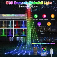 Outdoor Memorial Day Decorations July 4Th Patriotic Star String Light Remote App Control 10Ft 305Led Waterfall Tree Light Rgb Color Changing Waterproof Twinkle Fairy Light 10 Mode Timer Music Sync