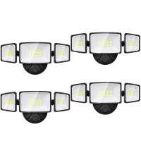 Onforu 60W Flood Lights Outdoor 4 Packs 6000Lm Super Bright Security Lights 3 Adjustable Heads Ip65 Waterproof 6500K Wall Mo