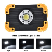 Led Work Light Portable Spotlight Usb Rechargeable Led Flood Light White Light Camping Light With 6 Gear Adjustable Bracket Emergency Flood Light For Outdoor