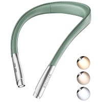 Enclize Led Neck Reading Light, Book Light For Reading At Night In Bed, 3 Colors, Stepless Dimming Brightness, Hand Free, Long Lasting, Neck Lamp Suitable For Knitting, Camping, Reading, Olive Green