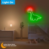 Ipuppy Mushroom Dinosaur Neon Sign Cute Mushroom Dinosaur Neon Light For Bedroom Decor Kids Birthday Gifts Neon Night Light