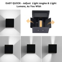 Scpitw 20W Outdoor Wall Light, Modern Waterproof 6500K Porch Light, Adjustable Up & Down Beam, 2 Pack - Yy-Bd-020