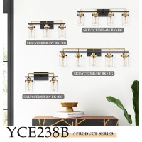 Emliviar 36 Inch 5Light Bathroom Light Fixtures With Clear Glass Shade Modern Vanity Lights Over Mirror For Bathroom Bedroom