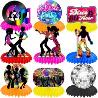 10Pcs 70S Disco Honeycomb Centerpieces Disco Fever Party Decorations Dancing Queen Party Table Centerpieces 70S Party Supplies 1