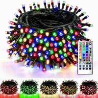 Sanjicha Smart Color Changing Christmas Lights, 66Ft 200 Led String Lights Plug In With Remote And Timer, Dimmable Rgb Twinkle Xmas Tree Lights Indoor Outdoor For Party Garden Wedding Decorations