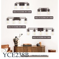 Emliviar 5Light Rustic Vanity Light Fixture For Bathroom 36 Farmhouse Bathroom Wall Lighting Oil Rubbed Bronze Finish With