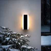 Outdoor Wall Light Fixtures Modern Long Led Wall Sconce Black Exterior Light Fixture Ip65 Waterproof Wall Lamp 25W 3000K Metal Rectangular Wall Lights For Villa Patio,Courtyard,Porch Bedroom,31.5''