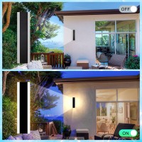 Outdoor Wall Light Fixtures Modern Long Led Wall Sconce Black Exterior Light Fixture Ip65 Waterproof Wall Lamp 25W 3000K Metal Rectangular Wall Lights For Villa Patio,Courtyard,Porch Bedroom,31.5''