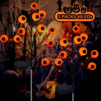 Ohwewant 2 Packs Solar Eyeball Halloween Pathway Lights For Halloween Decorations 2 Modes Orange Solar Halloween Stake Lights