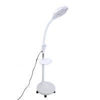 Led Magnifying Floor Lamp With 5 Wheels Rolling Base Cold Light Height Adjustable Stand Lamp For Reading, Crafts, Sewing, Close Work (Us Plug 110V)