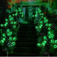 Ohwewant 2 Packs Solar Halloween Stake Lights For Outdoor Halloween Decorations 2 Modes Scary Eyeball Solar Halloween Pathway L