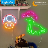 Ipuppy Cowgirl Dinosaur Neon Sign Cowboy Dinosaur For Teen Boys Girls Room Decor Cowgirl Decor Cowgirl Dinosaur Led Neon Light