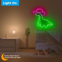 Ipuppy Cowgirl Dinosaur Neon Sign Cowboy Dinosaur For Teen Boys Girls Room Decor Cowgirl Decor Cowgirl Dinosaur Led Neon Light