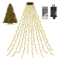 Shineshine 300 Led Warm White Christmas Tree Lights, 8 Lights Modes With Remote & Memory Function Timer, Christmas Lights Waterproof For Outdoor Indoor Christmas Lights