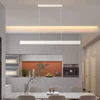 Led Dimmable Hanging Lamp Dining Table Modern Pendant Lamp With Remote Control Led Pendant Lamp Restaurant Office Office Office Living Room Kitchen Light (White, W150Cm)