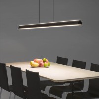 Led Dimmable Hanging Lamp Dining Table Modern Pendant Lamp With Remote Control Led Pendant Lamp Restaurant Office Office Office Living Room Kitchen Light (Black, L150Cm)