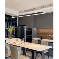 Led Dimmable Hanging Lamp Dining Table Modern Pendant Lamp With Remote Control Led Pendant Lamp Restaurant Office Office Office Living Room Kitchen Light (Black, L150Cm)