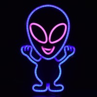 Neon Sign, Pink And Blue Led Alien Neon Light Usb Powered Decorative Night Lamp Light Up Sign Innovative Gift For Home Bar Gaming Room