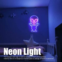 Neon Sign, Pink And Blue Led Alien Neon Light Usb Powered Decorative Night Lamp Light Up Sign Innovative Gift For Home Bar Gaming Room