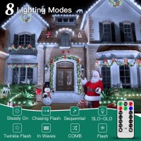 Shineshine 197Ft 600Led Christmas Lights Outdoor, Waterproof 8 Lighting Modes White Christmas Lights With Remote, String Lights For Indoor Outside Party New Year House